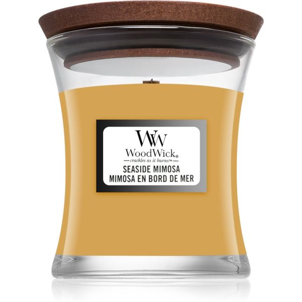 Woodwick Woodwick Seaside Mimosa dišeča sveča z lesenim stenjem 85 g