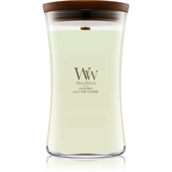 Woodwick Woodwick Solar Haze dišeča sveča z lesenim stenjem 610 g