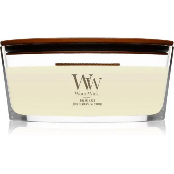 Woodwick Woodwick Solar Haze dišeča sveča z lesenim stenjem (hearthwick) 453 g