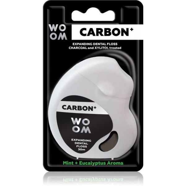 WOOM WOOM Carbon+ Dental Floss voskasta dentalna nitka črna 30 m