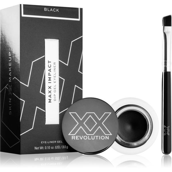 XX by Revolution XX by Revolution MAXX IMPACT gel črtalo za oči s čopičem odtenek Black 3 g