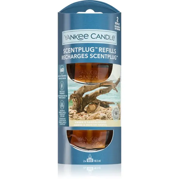 Yankee Candle Yankee Candle Amber & Sandalwood nadomestno polnilo za električni difuzor 2x18.5 ml