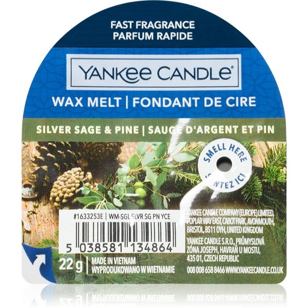 Yankee Candle Yankee Candle Silver Sage & Pine vosek za aroma lučko 22 g