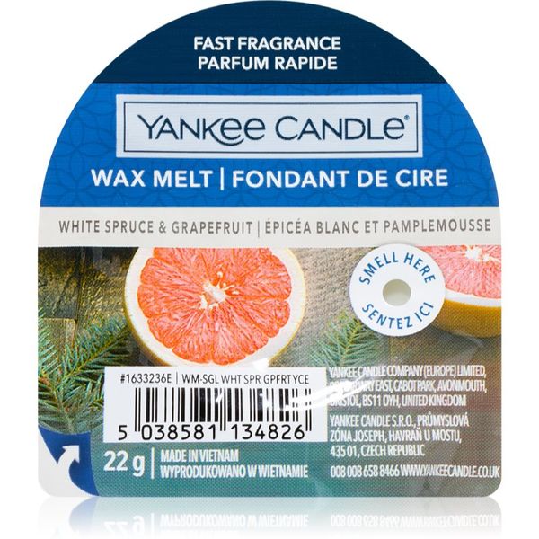 Yankee Candle Yankee Candle White Spruce & Grapefruit vosek za aroma lučko 22 g