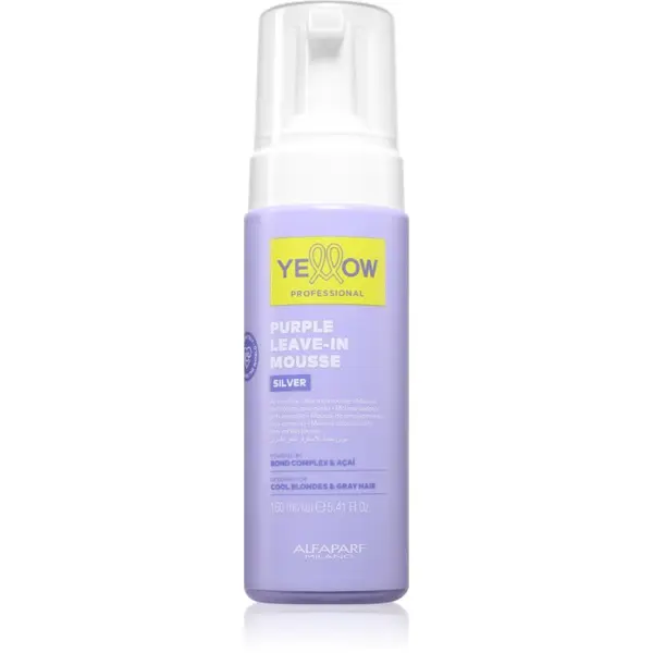 Yellow Professional Yellow Professional Silver Purple Leave-In Mousse pena za lase za nevtralizacijo rumenih odtenkov 160 ml