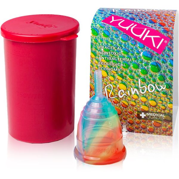 Yuuki Yuuki Rainbow Jolly 1 + cup menstrualna skodelica velikost small (⌀ 41 mm, 14 ml) 1 kos