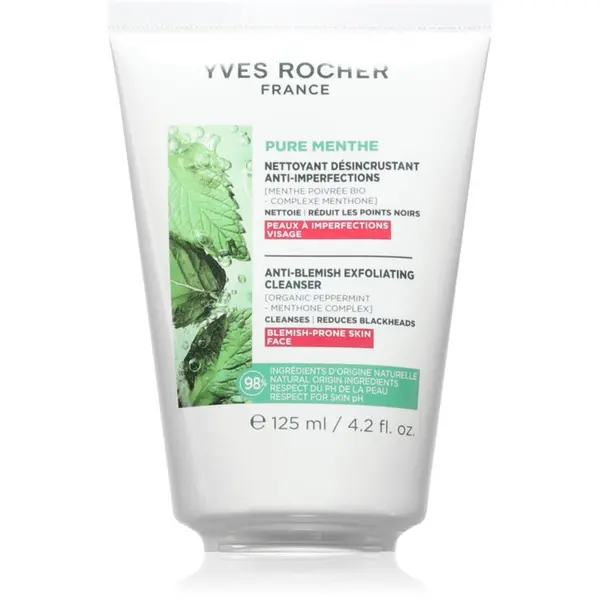 Yves Rocher Yves Rocher Pure Menthe nežni čistilni gel s piling učinkom 125 ml