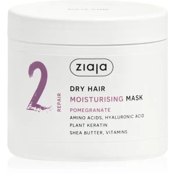 Ziaja Ziaja Plant Essentials Pomegranate vlažilna maska za lase za suhe lase 350 ml