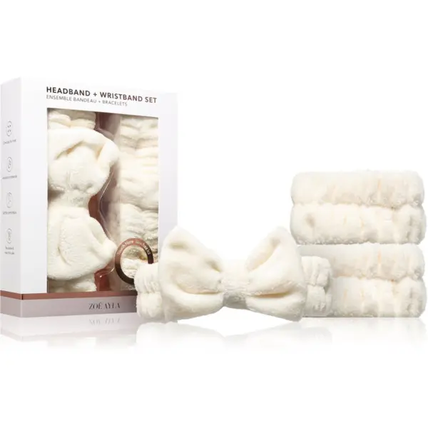 Zoë Ayla Zoë Ayla Headband & Wristband Set set za odstranjevanje ličil s spa naglavnim trakom