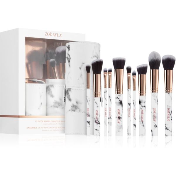 Zoë Ayla Zoë Ayla Makeup Brush Set Marble 10 Piece set čopičev z etuijem