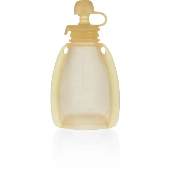 Zopa Zopa Silicone Refillable Baby Food Pouch vrečka za hrano 0 m+ Transparent Yellow 120 ml