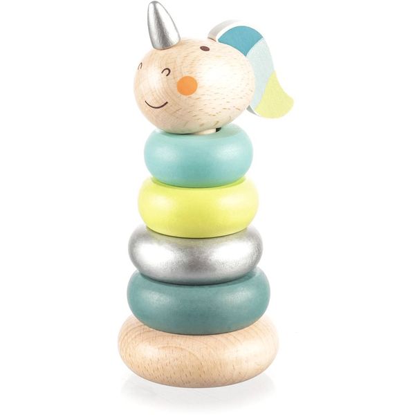 Zopa Zopa Wooden Unicorn natikanka z obročki iz lesa Blue 1 kos