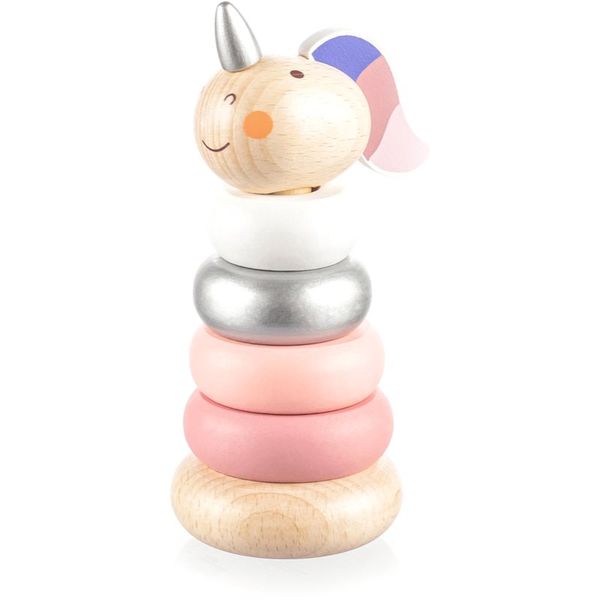 Zopa Zopa Wooden Unicorn natikanka z obročki iz lesa Pink 1 kos