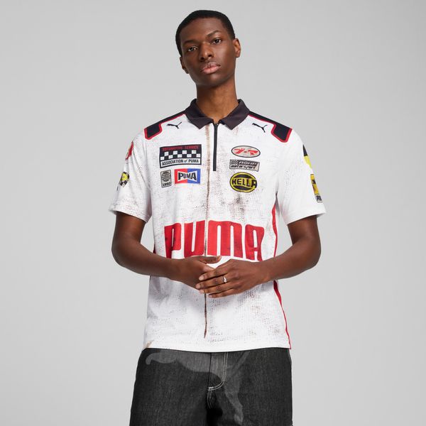 PUMA A$AP ROCKY x Puma Team Zip Polo T-Shirt, White T-Shirt, Size XS T-Shirt, Clothing