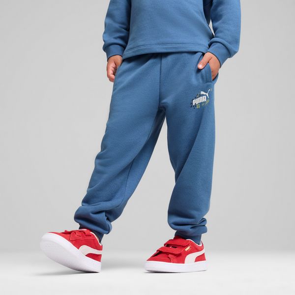 PUMA ESS+ Puma Sweatpants Youth, Blue, Size 7-8Y, Clothing