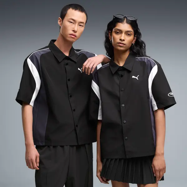 PUMA FUTURE.PUMA.ARCHIVE Boxy Moto Shirt Unisex, Men, Black, S