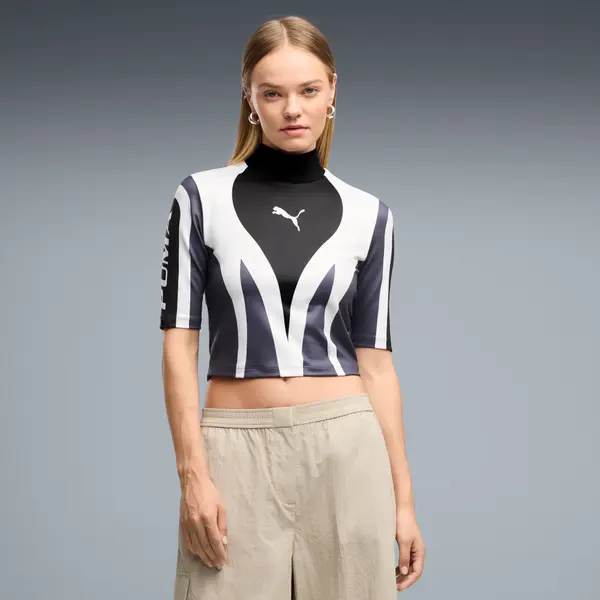 PUMA FUTURE.PUMA.ARCHIVE Moto Tight Top Women, Clothing, Black, S