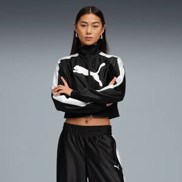 PUMA FUTURE.PUMA.ARCHIVE T7 Cropped Track Jacket Women, Clothing, Black, S
