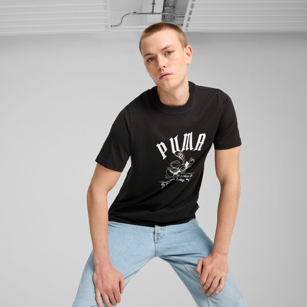 PUMA Men's GRAPHICS Super Puma T-Shirt, Black, Size S, Clothing