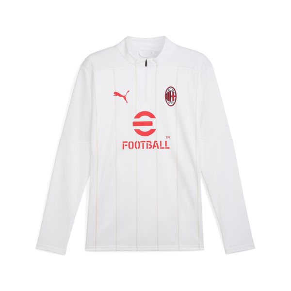 PUMA Men's Puma AC Milan Pre-match 1/4 Zip Top, White, Size XS, Sport