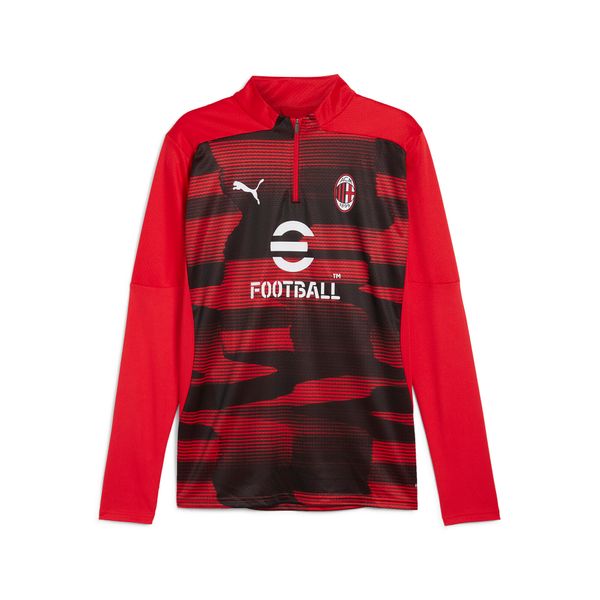 PUMA Men's Puma AC Milan Pre-match Quarter-Zip Top, Red, Size XXL, Sport