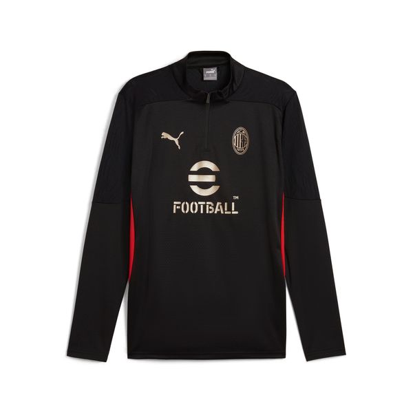 PUMA Men's Puma AC Milan Training Quarter-Zip Top, Black, Size L, Sport