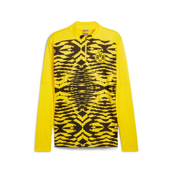 PUMA Men's Puma Borussia Dortmund Pre-match Quarter-Zip Top, Yellow, Size XL, Sport