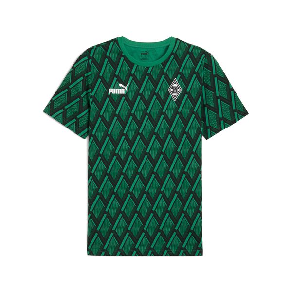 PUMA Men's Puma Borussia MÃ¶nchengladbach ftbl CULTURE All-Over Print T-Shirt, Green, Size S, Sport