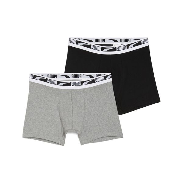 PUMA Men's Puma Boxer Briefs 2 Pack, Gray, Size 5, Clothing