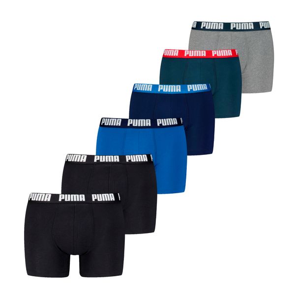 PUMA Men's Puma Boxer Briefs 6-Pack, Blue, Size 4, Clothing