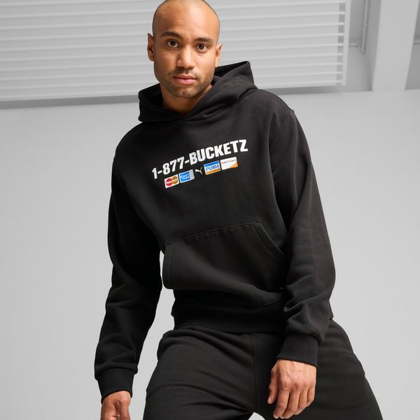 PUMA Men's Puma Call Us Now Basketball Hoodie, Black, Size L, Clothing