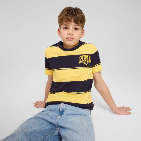 PUMA Men's Puma Class Striped Tee Youth, Blue, Size 7-8Y, Clothing