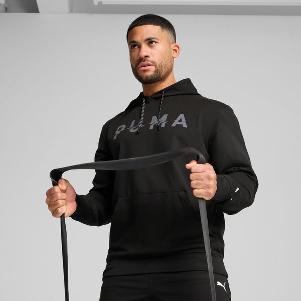 PUMA Men's Puma CLOUDSPUN Branded Hoodie, Black, Size XXL, Clothing