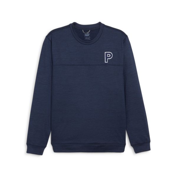 PUMA Men's Puma Cloudspun Patch Crewneck, Blue, Size XXL, Clothing