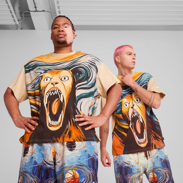 PUMA Men's Puma Dylan Exhibit Basketball T-Shirt, Beige, Size L, Clothing