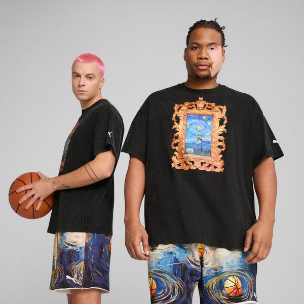 PUMA Men's Puma Dylan Exhibit Basketball T-Shirt, Black, Size 3XL, Clothing