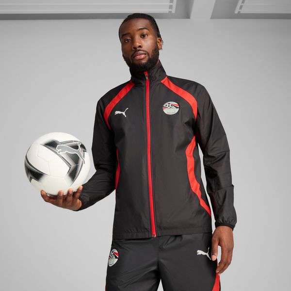 PUMA Men's Puma Egypt Pre-match Woven Jacket, Black, Size S, Clothing