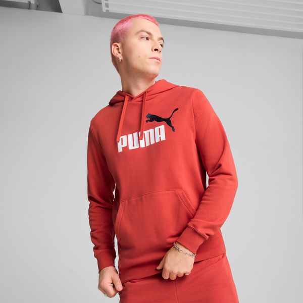 PUMA Men's Puma Essentials 2 Colour No. 1 Logo Hoodie, Red, Size M, Clothing