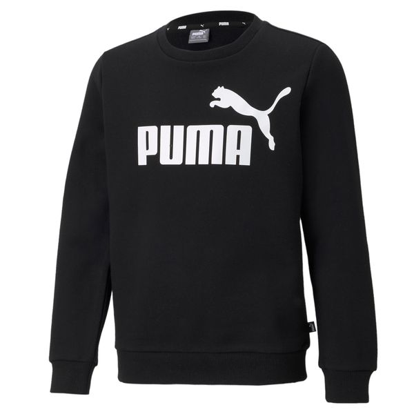 PUMA Men's Puma Essentials Big Logo Crew Neck Sweatshirt Youth, Black, Size 13-14Y, Clothing