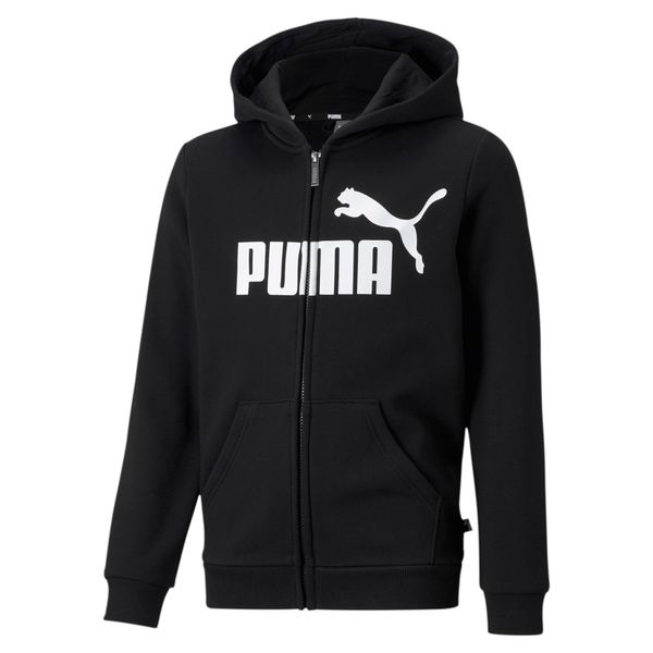 PUMA Men's Puma Essentials Big Logo Full-Zip Hoodie Youth, Black, Size 1-2Y, Clothing