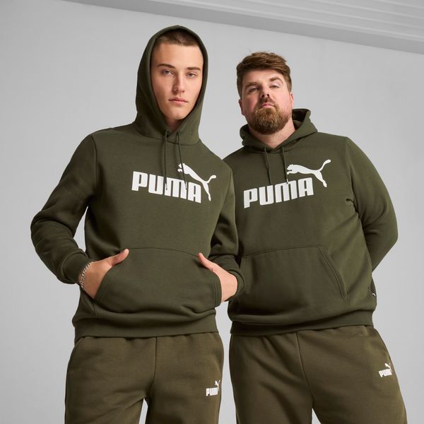 PUMA Men's Puma Essentials Big Logo Hoodie, Green, Size XL, Clothing