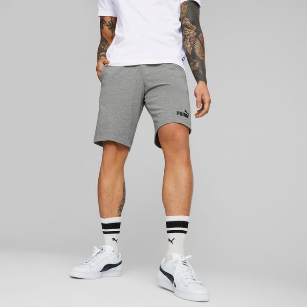 PUMA Men's Puma Essentials Jersey Shorts, Gray, Size S, Clothing