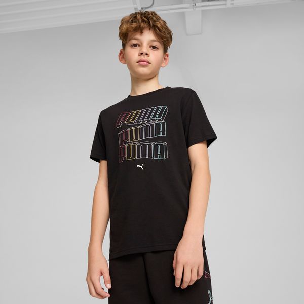 PUMA Men's Puma Essentials Logo Lab Tee Youth, Black, Size 15-16Y, Clothing