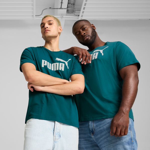 PUMA Men's Puma Essentials Logo T-Shirt, Green, Size S, Clothing