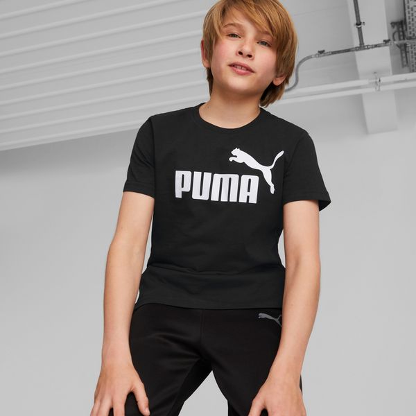 PUMA Men's Puma Essentials Logo Tee Youth, Black, Size 2-3Y, Clothing