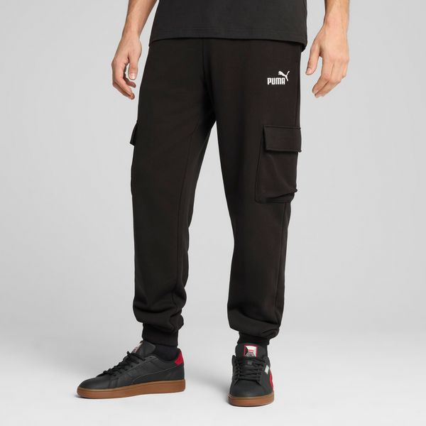 PUMA Men's Puma Essentials No. 1 Logo Cargo Pants, Black, Size XS, Clothing