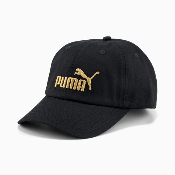 PUMA Men's PUMA Essentials No.1 Cap, Black/Gold No Logo