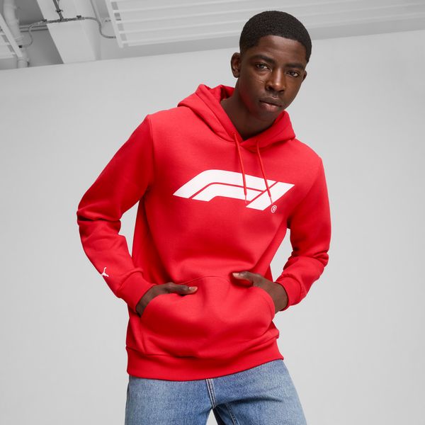 PUMA Men's Puma F1Â® ESS Logo Fleece Hoodie, Red, Size L, Clothing