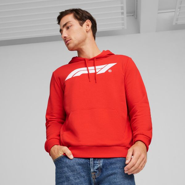 PUMA Men's Puma F1Â® ESS's Motorsport Logo Hoodie, Red, Size M, Clothing