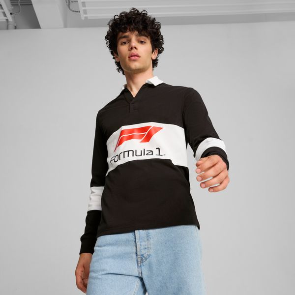 PUMA Men's Puma F1Â® Rugby Polo T-Shirt, Black T-Shirt, Size XL T-Shirt, Clothing